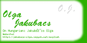 olga jakubacs business card
